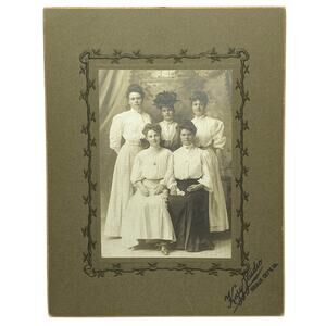 Antique Portrait Photograph Group Ladies Framed 1900s Kozy Studio Sioux City IA